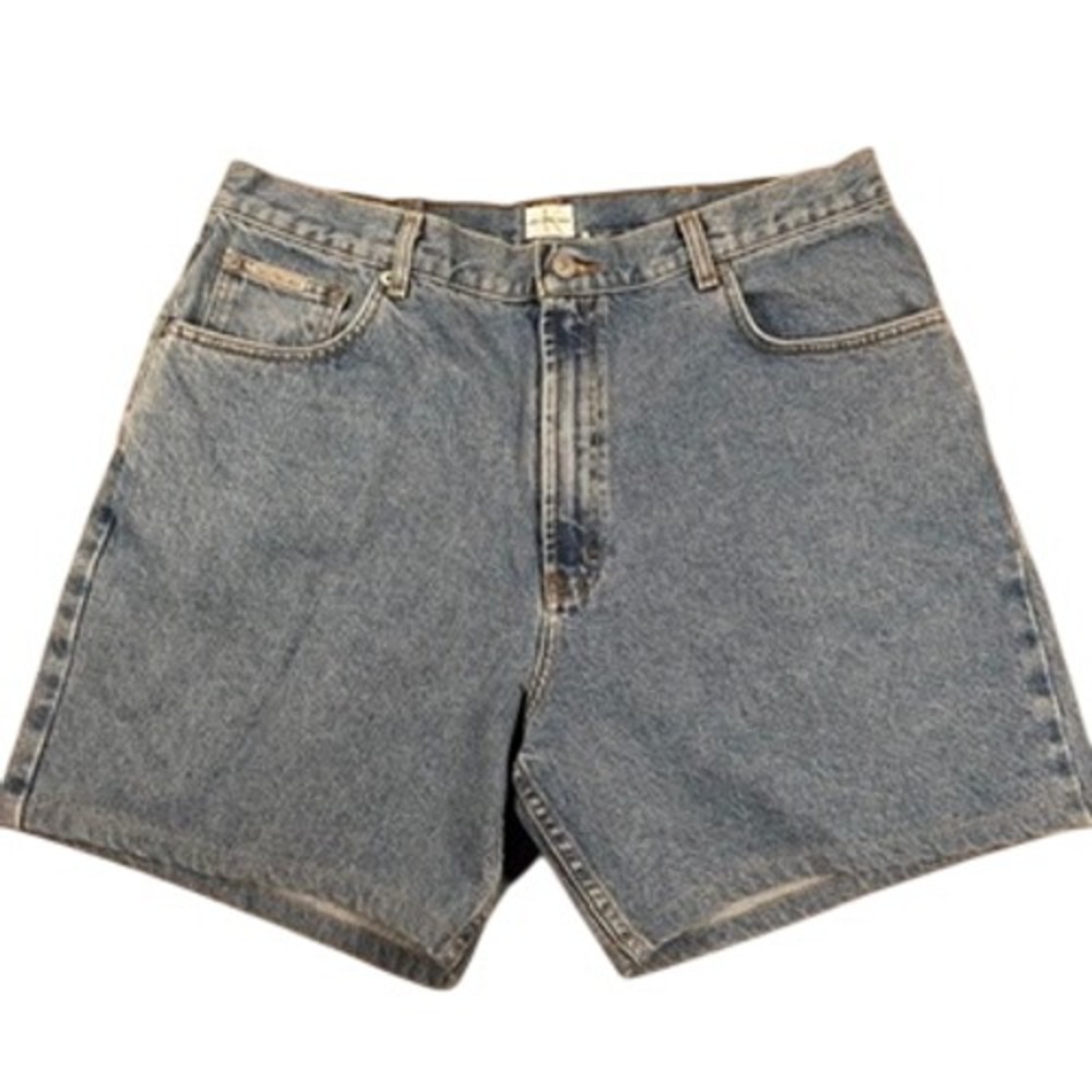 Calvin Klein Easy Fit Vintage Denim Shorts 38 Mens Blue Cotton 90s